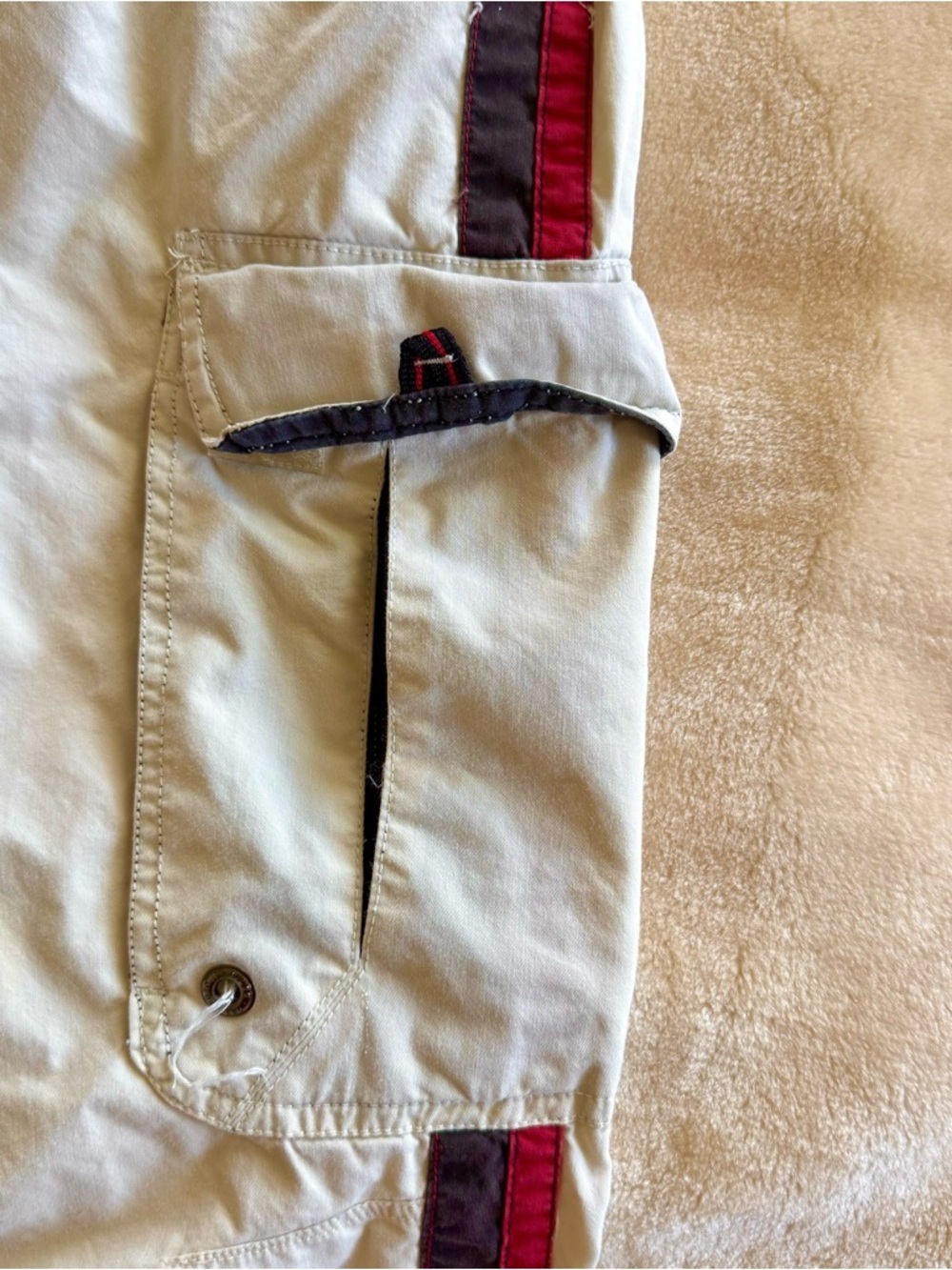 Vintage Y2K Cream Baggy Cargo Track Pants - Picture 7 of 9